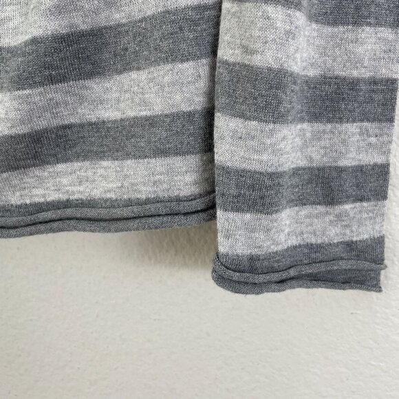 Lafayette 148 Womens XL Gray Stripe Mock Neck Pullover Sweater Merino Wool Blend - Picture 10 of 11